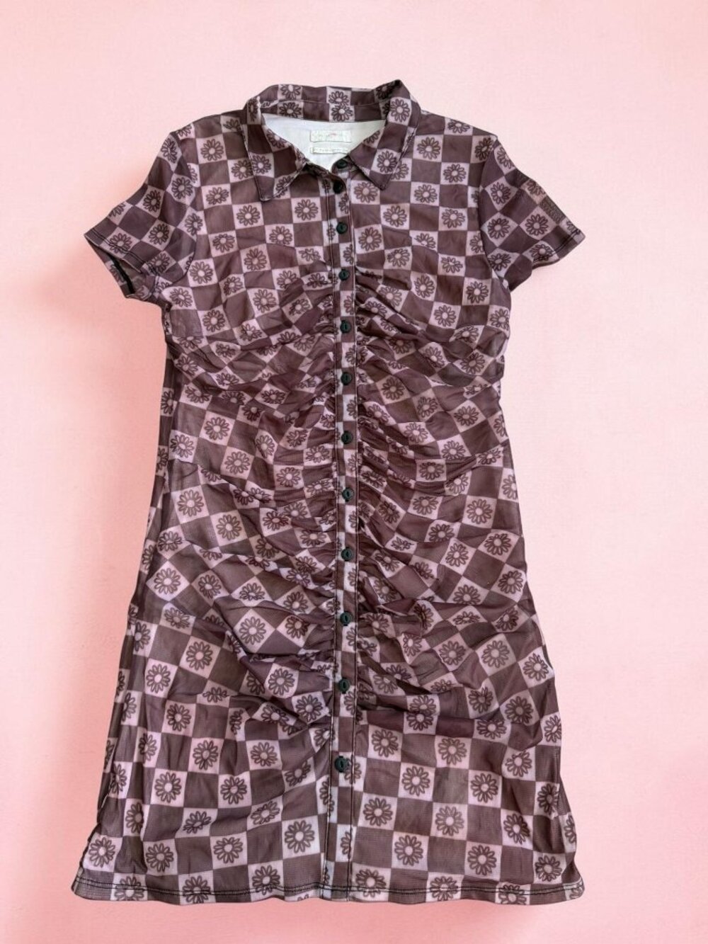 URBAN OUTFITTERS Brown Y2K Button Down Dress Size Large